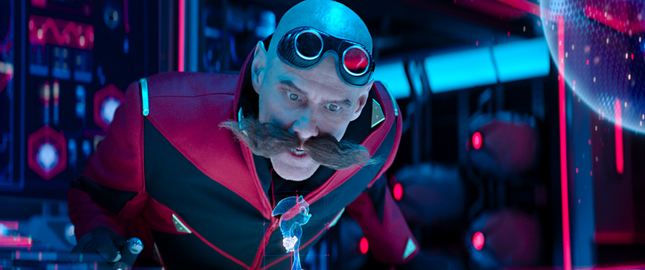 Jim Carrey dans le rôle du Dr Robotnick dans Sonic The Hedgehog 2